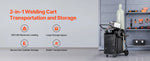 SucceBuy Welding Cart 2 Drawers Welder Cart Heavy Duty Welding Workbench Table with 360° Swivel Wheels Safety Chains Mig Welder