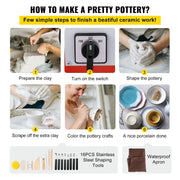 Load image into Gallery viewer, SucceBuy Electric Pottery Wheel Machine 28cm 350W Manual Handle Foot Pedal for School Ceramic Clay Working Forming DIY Art Craft
