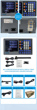 Ultra-accurate Dro NT800 3 Axis Kit AC90-260V & 50-1000mm Linear Glass Scale Encoder Digital  Ruler for Lathe Milling Machines