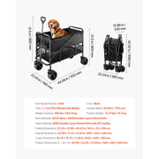 Load image into Gallery viewer, SucceBuy Double Decker Wagon Collapsible 300L &amp; 450lbs Heavy Duty Extended Long Garden Cart with All-Terrain Wheels for Camping

