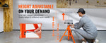 Amocart Roller Stand Heavy 2500 LBS Load Capacity 27.6"-52" Adjustable Folding Roller Support Stand for Pipe Wooden Boards