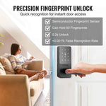 Amocart Smart Lock 5 in 1 Smart Door Knob Fingerprint Deadbolt with App Control Bluetooth Smart Lock Keyless Entry Door Lock