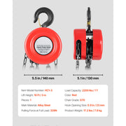 Load image into Gallery viewer, SucceBuy 1T/2T Hand Chain Hoist Manual Chain Block with 8/10/20ft Lifting Height Pulley Hoist for Garage Warehouse Machinery
