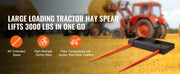 Load image into Gallery viewer, SucceBuy 49" Hay Spear Bale Spears 3000lbs Loading Capacity Skid Steer Loader Tractor Bucket Attachment with Stabilizer Spears

