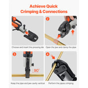 Load image into Gallery viewer, Amocart 7 PCS Pressing Jaws 1/4 in to 1-1/8 in for RLS Copper Pipes Suitable for High Pressure HVAC/R Applications - with Case
