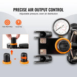 Amocart Airbrush Kit, Dual Fan Air Compressor Professional Airbrushing System Kit Airbrushes Mixing Wheel Cleaning Brush Set