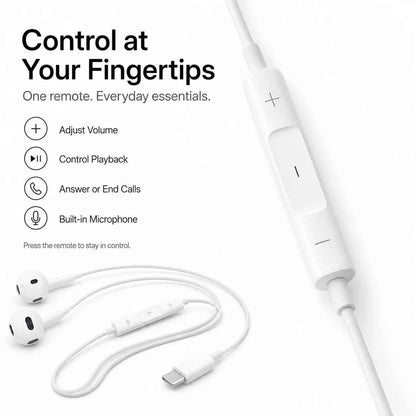 Official Apple EarPods Wired Earphones 3.5mm Lightning USB-C Connector with Mic Volume Control for iPhone iPad Mac