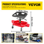 Amocart Rolling Garage Stool Car Detailing Stool Adjustable Height Mechanic Seat With Tool Tray Workshop Auto Repair Shop Stool