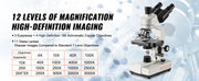Load image into Gallery viewer, Amocart Compound Trinocular Microscope 40X-2500/40X-5000X Magnification Lab Microscope w/ LED Illumination &amp; External Interface
