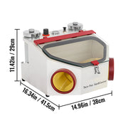 Load image into Gallery viewer, Amocart Dental Lab Sandblaster Equipment 2 Pen+2 Tanks with LED Light Large View Window Foot Pedal Control for Removing Oxides

