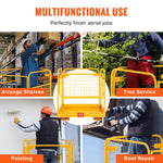 SucceBuy 1200lbs Forklift Safety Cage Folding Security Platform with Lockable Swivel Wheels Holds 1 to 2 Adults for Aerial Work