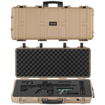 Amocart Hard Rifle Case Lockable Rifle Case w/ Pre-cut Foams & Wheels IP67 Waterproof Pistol Storage Cases for Rifles Shotguns