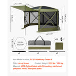 Amocart Pop up Gazebo Screen Tent Camping Canopy Tent w/ Removable Top&Carry Bag Quick-Set&Bite-Proof Screen House Sun Shelter