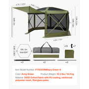 Load image into Gallery viewer, SucceBuy Pop up Gazebo Screen Tent Camping Canopy Tent w/ Removable Top&amp;Carry Bag Quick-Set&amp;Bite-Proof Screen House Sun Shelter
