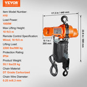 Charger l'image dans la visionneuse de galerie, Amocart 2200 lbs Electric Chain Hoist Single Phase Overhead Lifting Crane with Chain 10 ft  Wired Remote Control for Garage
