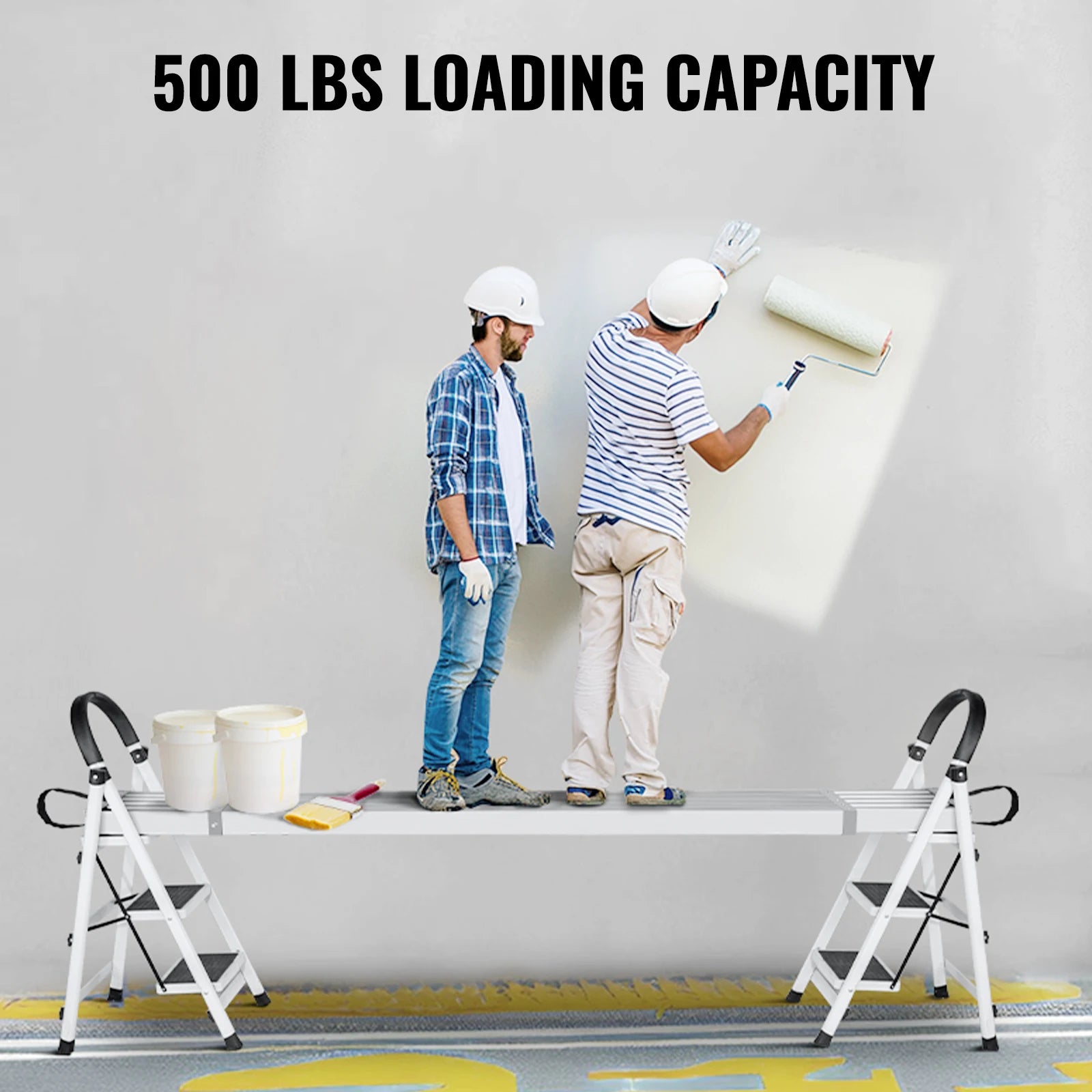 SucceBuy Telescoping Aluminum Work Plank 9-15Feet 500lbs Capacity 12.5inch Width Aluminum Scaffold Plank Extension Staging Plank