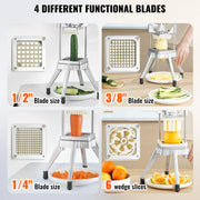 Load image into Gallery viewer, SucceBuy Commercial Vegetable Fruit Dicer Cutter Potato Slicer Chopper 4 Blades &amp; Tray Manual Cutting Machine home appliance - AMOCART
