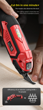Cordless Electric Scissors 2 Blades Portable 4V Shears for Fabric Cloth Leather Cardboard Carpet DIY USB Cutting Tool 11000RPM