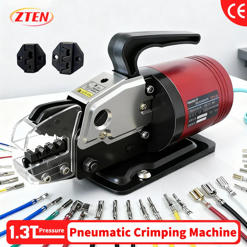 Zten Pneumatic Terminal Crimping Machine Tool 1.3T Terminal Crimper Pliers Tool with Crimping Die For Optional With Foot Touch