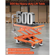 Load image into Gallery viewer, Amocart Hydraulic Lift Table 500lbs Capacity 47.2" Lifting Height Double Scissor Lift Table Cart with Wheels for Transportation
