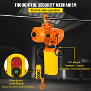 Load image into Gallery viewer, SucceBuy 0.5/1Ton 1PHASE Industrial Electric Chain Hoist  3MHigh Heavy Duty Cranes Hoists with Limit Switch Hot Forging G80 Hook - AMOCART
