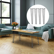 Charger l'image dans la visionneuse de galerie, SucceBuy 4Pcs Metal Table Legs 16-40 Inch 3-Rod Hairpin Furniture Legs DIY Home Bench Dining Desk End Coffee Table Feet
