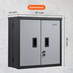 Amocart Foldable Wall Cabinet Metal Garage Locker Mounted Tool Chest Adjustable Shelf Magnetic Door for Warehouse Office Home