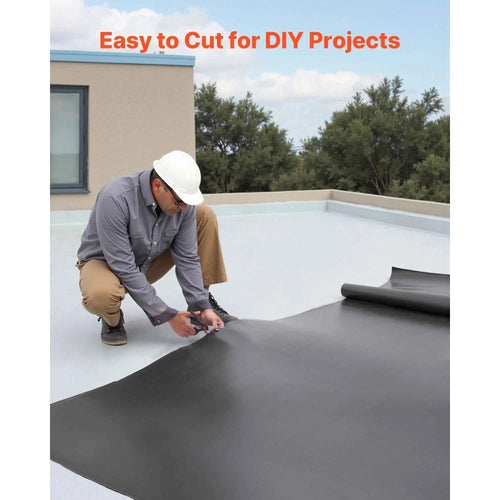SucceBuy Roll Rubber Roofing, Weather Resistant Flexible Roof Material for Long Lifespan