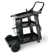 Load image into Gallery viewer, SucceBuy Welding Cart 3-Tier Welder Cart with Swivel Wheels Safety Chains Rolling Tank Storage for Plasma Cutter Welding Machine - AMOCART

