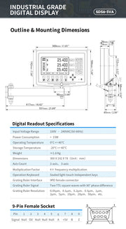 Load image into Gallery viewer, Industrial 3VA LCD DRO Readout 300x192x78mm 4kg Linear Error Compensation Precision Machining CNC Equipment Display System
