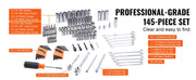 Charger l'image dans la visionneuse de galerie, Amocart Mechanics Tool Set and Socket Set Deep and Standard Sockets 145/205 Pcs SAE and Metric Mechanic Tool Kit with Bits
