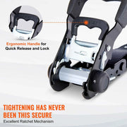 Load image into Gallery viewer, SucceBuy 4pcs Trailer Ratchet Tie Down Straps with Padded Handles Hook Brake Binding Belt for Moving Securing Cargo Motorcycle
