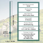 Amocart Fence Post T-Post Heavy Duty Metal Fence Post Sturdy Steel Fence Stakes for Garden Yard Lawn Farms Outdoor Wire Fencing