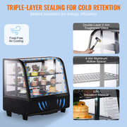 Bild in Galerie-Viewer laden, SucceBuy Refrigerated Display Case Countertop Pastry Display Case LED Lighting TURBO Cooling Frost Free Air Cooling
