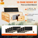 Amocart Bee Hive Deep Box Starter Kit 100% Beeswax Coated Natural Cedar Wood Langstroth Beehive Kit Transparent Acrylic