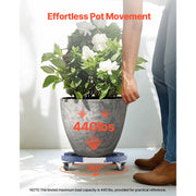 Load image into Gallery viewer, SucceBuy 440lbs Blue/Black Trash Can Dolly Round Roller Base 15-22.8in Adjustable with 4 Wheel Drum Rolling Cart for Plant Caddy
