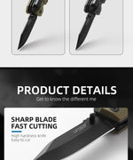 LETGOS Pocket Folding Knife, 22 in 1,Survival Gear EDC Rescue Tool with nylon sheath, Emergency, Camping, Hunting, Gift for dad