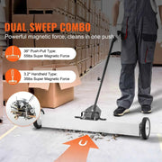 Load image into Gallery viewer, Amocart 36-Inch Magnetic Sweeper with Wheels 55 lbs Capacity  Telescoping Magnetic Pickup Tool Adjustable for Workshop Garage
