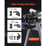 Amocart Electric Tube Bending Machine 750W Electric Tubing Bender w/ 6L Hydraulic Cylinder w/ 3 Dies for 1" 1-1/2" 1-3/4" Pipes