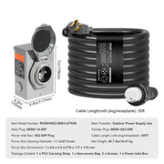Charger l'image dans la visionneuse de galerie, Amocart 50Amp Generator Cord &amp; Power Inlet Box Kit NEMA 14-50P/SS2-50R STW 6/3+8/1 AWG Power Cord with Lock Connector for RV
