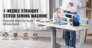 Load image into Gallery viewer, Amocart Industrial Sewing Machine Upgraded 550W Servo Motor with Table Stand 5000s.p.m Heavy Duty Lockstitch Sewing Machine
