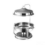 Amocart 4 Pack Chafing Dish Buffet Set Stainless Steel Chafer w/4 Full Size Pan Round Catering Warmer Server for Party Banquets