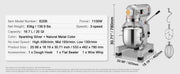Bild in Galerie-Viewer laden, Amocart 10L/14L/28.5L/18.7L Commercial Food Mixer Commercial Stand Mixer with 3 Adjustable Speeds 550W 1100W Dough Mixer

