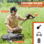 Amocart Metal Detector 8Inch Waterproof Search Coil & High Accuracy Pointer Display Adjustable 38''-49'' Aluminum Stem Detector