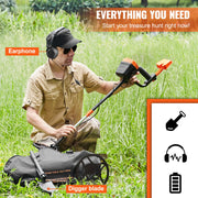 Load image into Gallery viewer, Amocart Metal Detector 8Inch Waterproof Search Coil &amp; High Accuracy Pointer Display Adjustable 38''-49'' Aluminum Stem Detector
