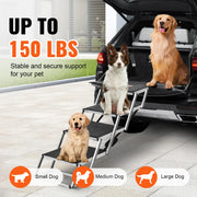 Bild in Galerie-Viewer laden, Amocart Dog Stair for Cars Wide Dog Car Steps Folding Portable Pet Steps Lightweight Aluminum for Car SUV and Truck 150 lbs
