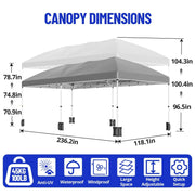 Load image into Gallery viewer, 10x20FT Pop Up Canopy Tent, Heavy Duty Wedding Party Tent Commercial Grade Instant Shelter with Removable Sidewalls for Outdoor, Parties, 3 Height, Carry Bag, Sandbag Gray
