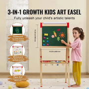 Bild in Galerie-Viewer laden, SucceBuy Children Magnetic Drawing Board Wooden Double-Sided Kid's Art Easel with Whiteboard Chalkboard for Girls Gifts Toys
