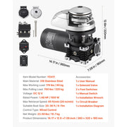 Load image into Gallery viewer, Amocart 1100W Vertical Fishing Windlass Fit for 1/4-Inch Chain or 9/16 &amp; 5/8 Inch Nylon Rope Max Pull 700 lbs for Boats 20-36ft
