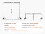 Amocart Backdrop Stand Adjustable Photo Backdrop Kit Heavy Duty Projector Screen Stand for Wedding Photo Video Studio Party